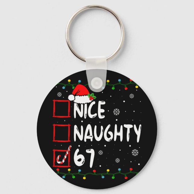 Chaveiro Bom Malvado 6 7 Meme 67 Natal Seis Sete Xmas  (Frente)