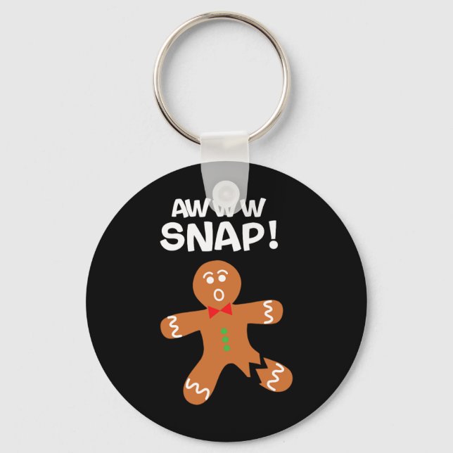 Chaveiro Bom Natal Aw Snap Gingercake Man Cookie Xmas (Frente)