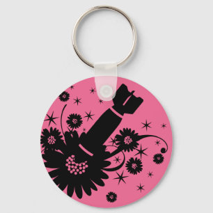 Chaveiro Bomba cor-de-rosa da flor