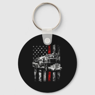 Chaveiro Bombeiro Bandeira Americana Linha Vermelha Fina Bo