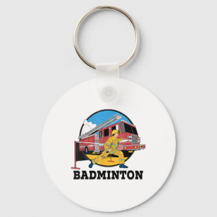 Chaveiro Bombeiro Jogando Badminton Fireman Firewar Sp