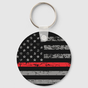 Chaveiro Bombeiro Thin Red Line Flag
