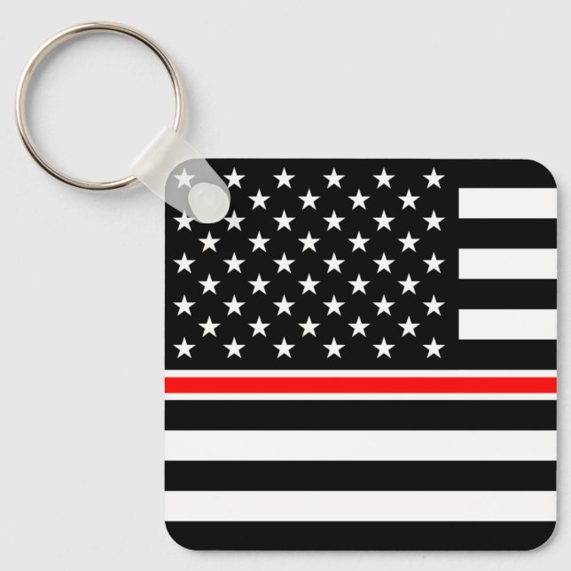 Chaveiro Bombeiros Heróis da Thin Red Line Bandeira America (Frente)