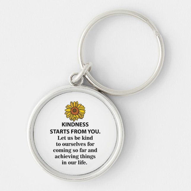 Chaveiro Bondade Inspiração Citação Girassol Bondade (Frente)