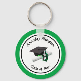 Chaveiro Boné de formatura Preto e Verde e Tassel