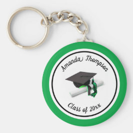 Chaveiro Boné de formatura Preto e Verde e Tassel