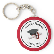 Boné de formatura preto e vermelho e Tassel