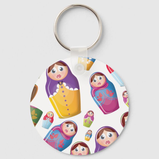 Chaveiro Boneca Matryoshka - Padrão de Bonecas Russas Aninh (Frente)