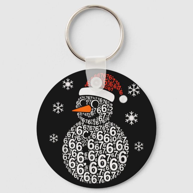 Chaveiro Boneco de Neve 67 Seis Sete 6 7 Meme Natal Engraça (Frente)