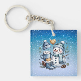 Chaveiro Boneco de Neve Aconchegante de Inverno