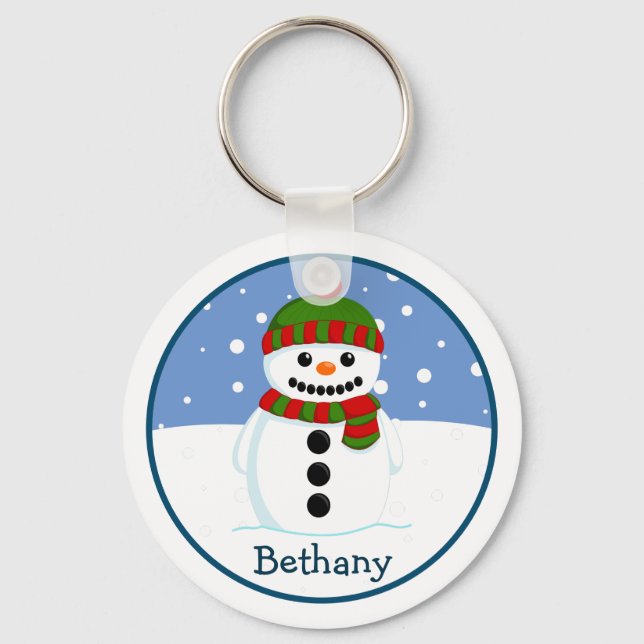 Chaveiro Boneco de Neve de Natal Personalizado (Frente)
