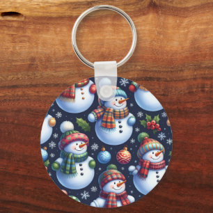 Chaveiro Boneco de Neve Festivo Aconchegante