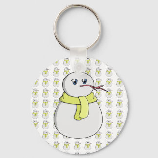Chaveiro Boneco de neve vestindo um cachecol amarelo