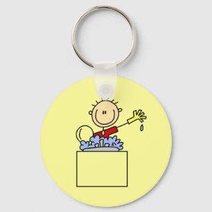 Chaveiro Boneco de Palito Lavando Louça