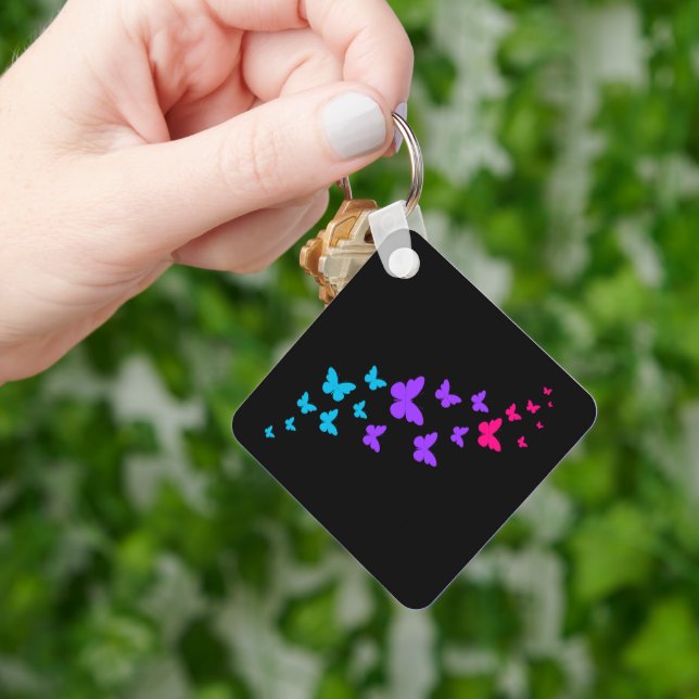 Chaveiro Bonita borboleta Design de Orgulho Androgênio (Mão)