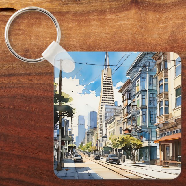 Chaveiro Bonita caneta e esboço de tinta em São Francisco (Frente)