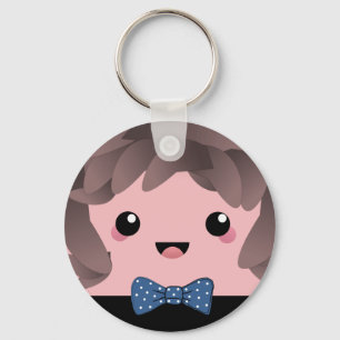 Chaveiro Bonita cara feliz kawaii boneca japonesa azul