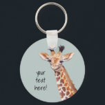 Chaveiro Bonita Girafa de Bebê Personalizada<br><div class="desc">girafa bebê fofa personalizada chaveiro. Arte original de Komila Y.</div>