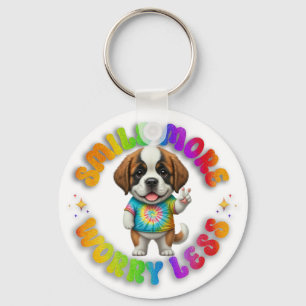 Chaveiro Bonita Puppy Positiva Saúde Mental Diversão Colori