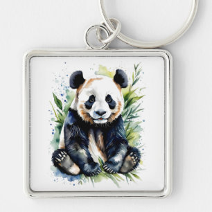 Chaveiro Bonita Watercolor Panda Bear