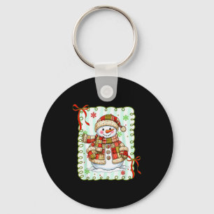 Chaveiro Bonito Boneco de Neve Remendado Arco Natal Xmas Ho