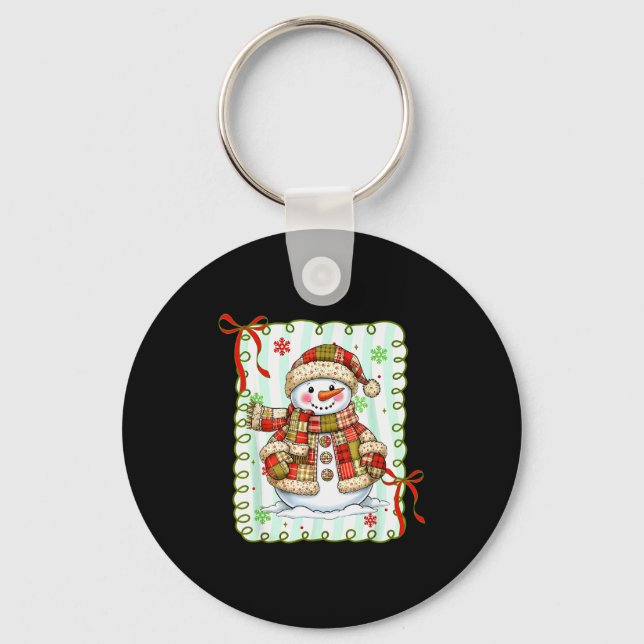 Chaveiro Bonito Boneco de Neve Remendado Arco Natal Xmas Ho (Frente)