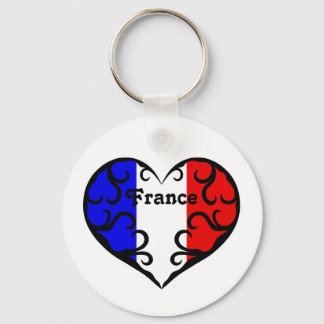 Chaveiro Bonito coração francês no branco