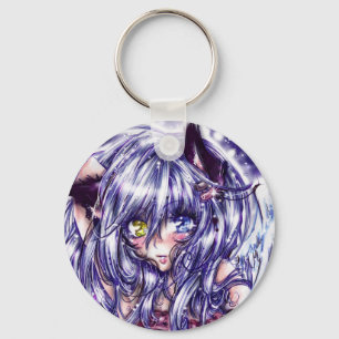 Chaveiro bonito da menina do gato