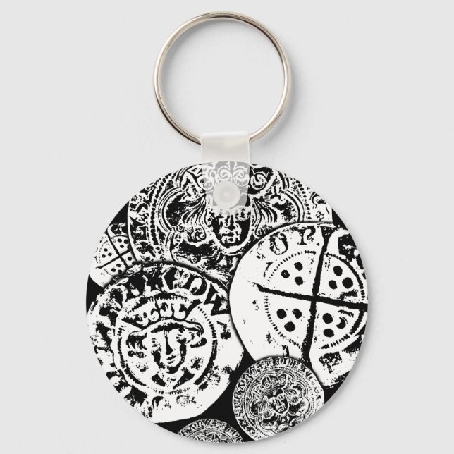 Chaveiro Bonito de detecção de metais, moeda martelada (Frente)