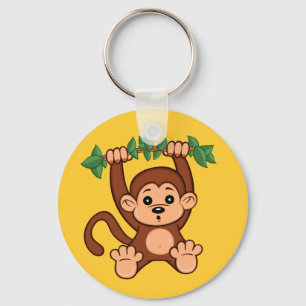 Chaveiro bonito do macaco dos desenhos animados