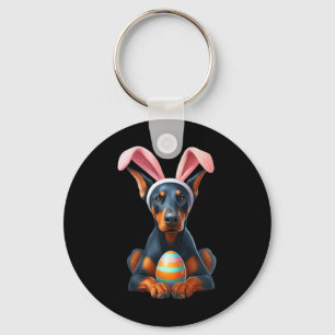 Chaveiro Bonito Doberman Pinscher Cachorro Páscoa Abraço Ov
