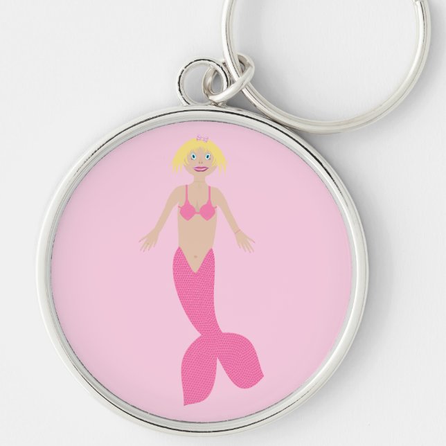 Chaveiro Bonito fantasia rosa Sereia (Frente)