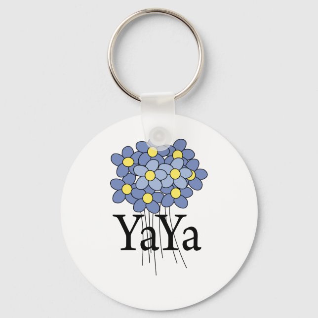 Chaveiro Bonito Flor Azul YaYa T-shirt (Frente)