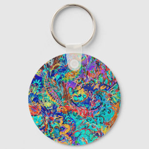 Chaveiro Bonito floral vintage colorido