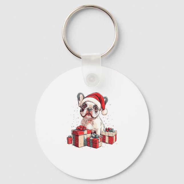 Chaveiro Bonito francês Santa Hat Encantado Natal Francês B (Frente)