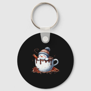 Chaveiro Bonito Homem de Neve de Chocolate Quente de Natal 