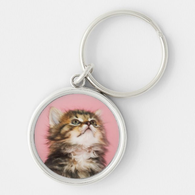 Chaveiro Bonito no gatinho cor-de-rosa (Frente)