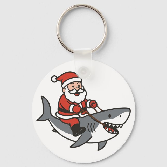 Chaveiro Bonito Pai Natal Andando Engraçado (Frente)