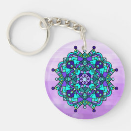 Chaveiro Bonito Purple e Blue Mandala