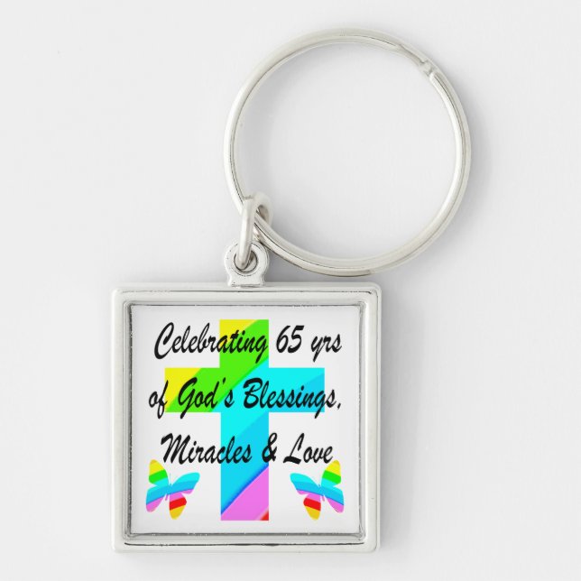 CHAVEIRO BONITO RAINBOW CROSS 65º ANIVERSÁRIO DESIGN (Frente)