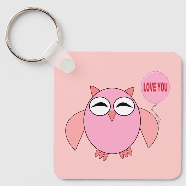 Chaveiro Bonito Rosa Te Ama Personalizado (Frente)