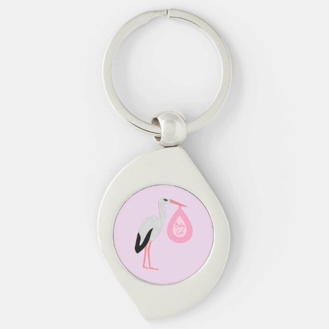 Chaveiro Bonito Tempestade de Bebê Rosa (Frente)