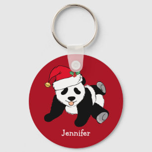 Chaveiro Bonito Urso de Panda Personalizado Crianças Vermel