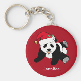 Chaveiro Bonito Urso de Panda Personalizado Crianças Vermel