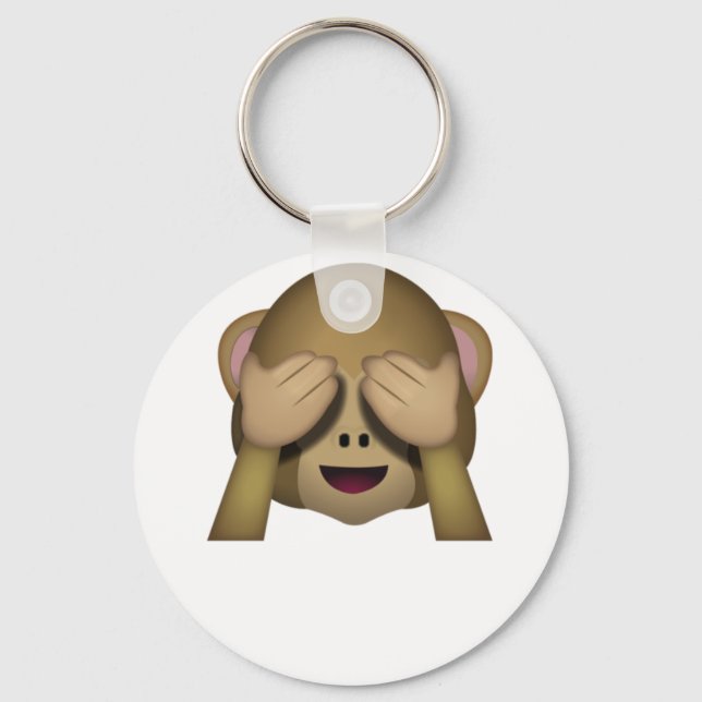 Chaveiro Bonito Ver Nenhum Macaco-Mau Emoji (Frente)
