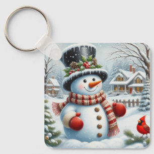 Chaveiro Bonito, Vintage/Natal Whimsical/boneco de neve de 