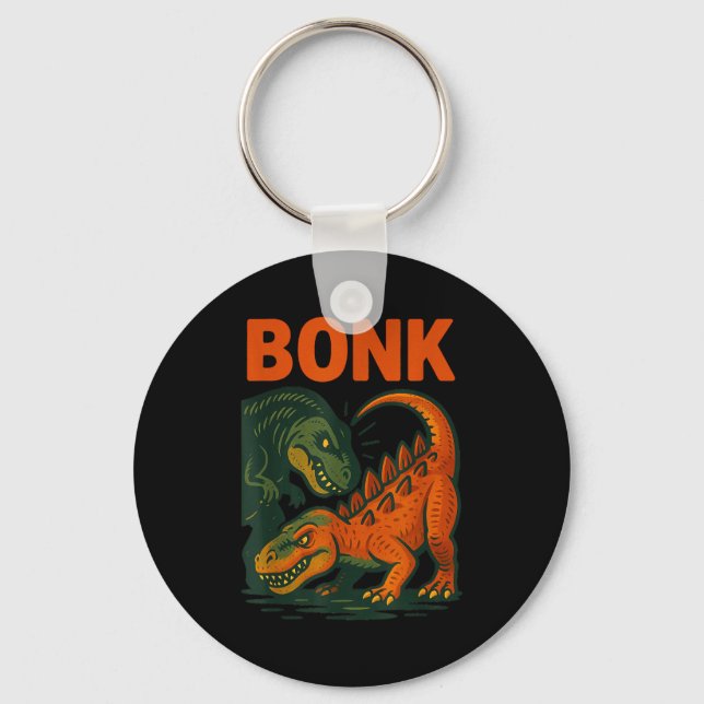 Chaveiro Bonk Dinosaur Funny Prehistoric Humor Design  (Frente)