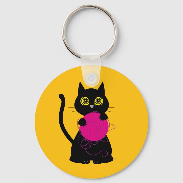 Chaveiro BONKERS! Toque de teclas - tricô + 🧶 de Gatinho � (Frente)