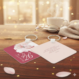 Chaveiro Bonne Année 2026 Personalized Floral Keychain