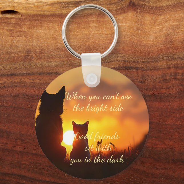 Chaveiro Bons amigos se sentam com você no nome personaliza (Frente)